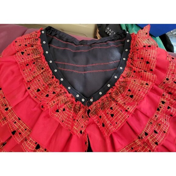 Four Dresses in One. Handmade Unique Black and Red Satiny Dress Size MD-LG - Picture 15 of 16